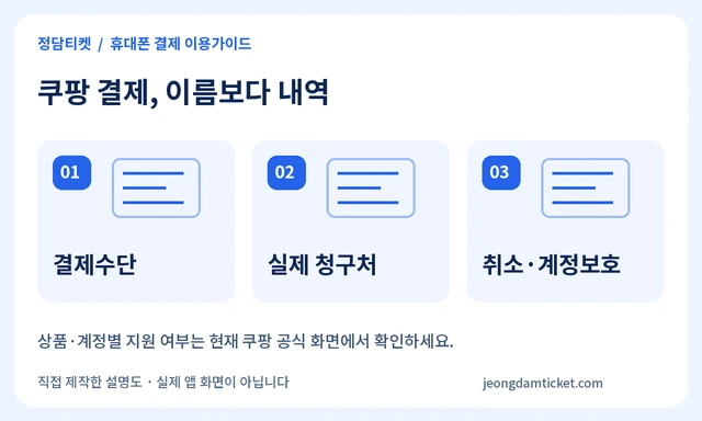 쿠팡 결제, 이름보다 내역